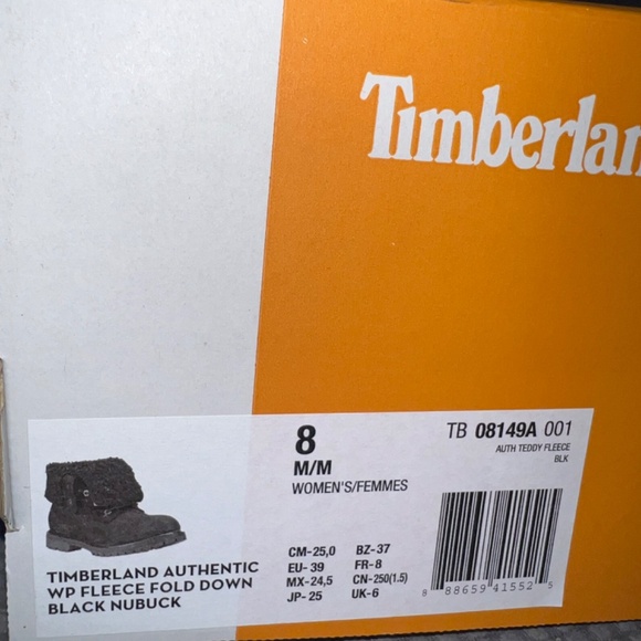 New TIMBERLAND AUTHENTIC WP FLEECE FOLD DOWN BLACK NUBUCK - Picture 6 of 7